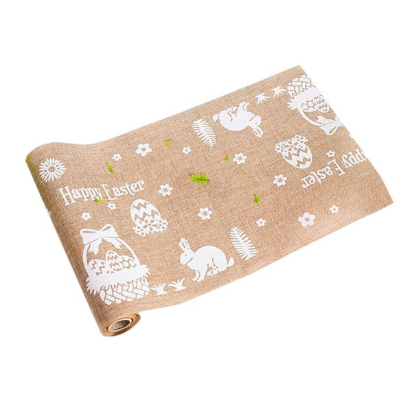 

waterproof table cloth rectangular 2019 happy easter cotton linen eggs printed tablecloth home decoration #3