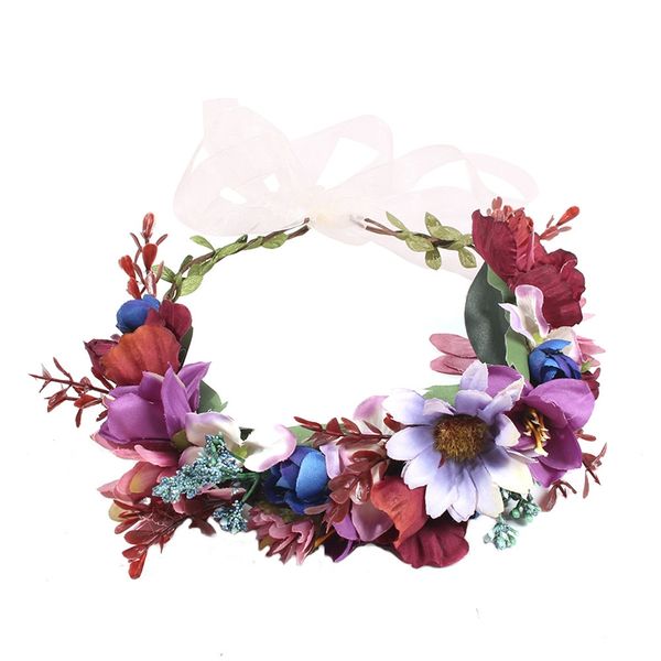 

women's wedding corolla bohemian wreath handmade flower girl wreath girl hair accessories bridal headdress