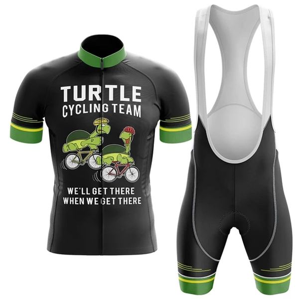 

2021 team turtle pro cycling jersey 19d gel bike shorts suit mtb ropa ciclismo mens summer bicycling maillot culotte clothing, Black;red
