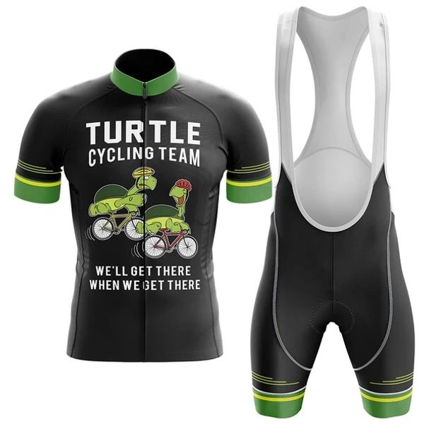 2024 TEAM Turtle PRO Radtrikot 19D Gel Bike Shorts Anzug MTB Ropa Ciclismo Herren Sommer Radfahren Maillot Culotte Kleidung