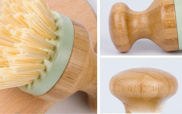 

2019cleaning brushes handheld wooden brush dish bowl pan cleaning brushes round handle pot brush kitchen chores rub cleaning tool dhl