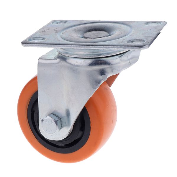 

1 pack 3'' swivel caster rubber wheels plate bearing heavy duty, orange
