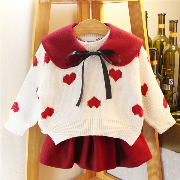 

мороженое девушки одежда зима осень девушка одежда наборы 2020 весна длинные рукава девушки свитера + платье принцессы дети дети, White