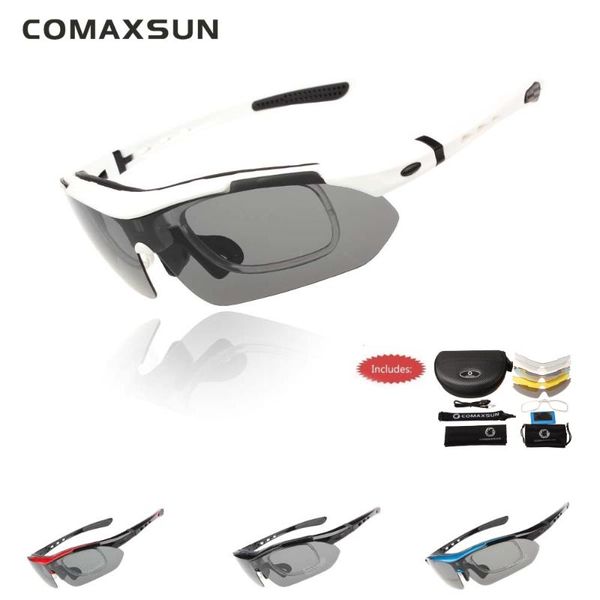 

comaxsun professional polarized cycling glasses bike goggles outdoor sports bicycle sunglasses uv 400 with 5 lens tr90 5 color