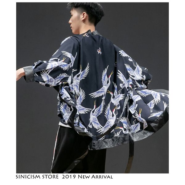 

sinicism store 2019 men casual jackets streewear summer loose jackets men chinese style fashions male open stitch 5xl, Black;brown