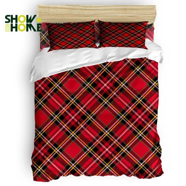 

showhome duvet cover merry christams check pattern new yearduvet cover set 4 piece bedding set for beds