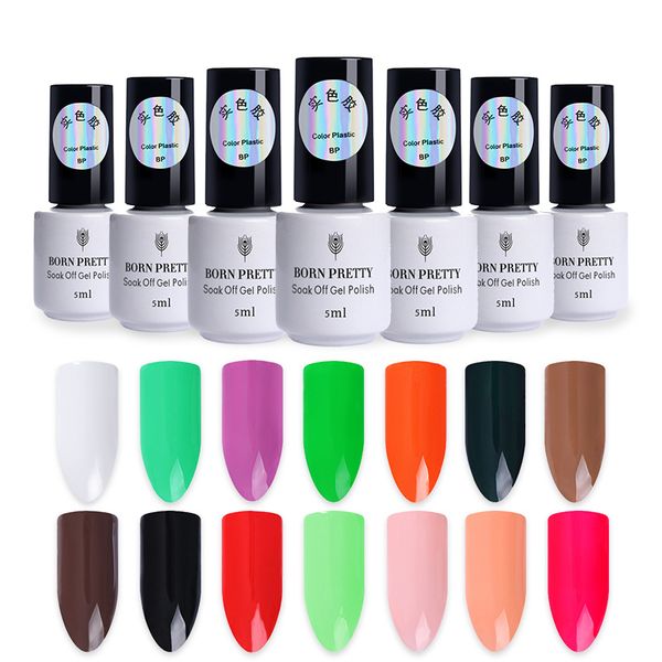 

born pretty gel nail polish 5ml soak off uv gel lacquer solid colors nail art varnish manicure diy tools, Red;pink