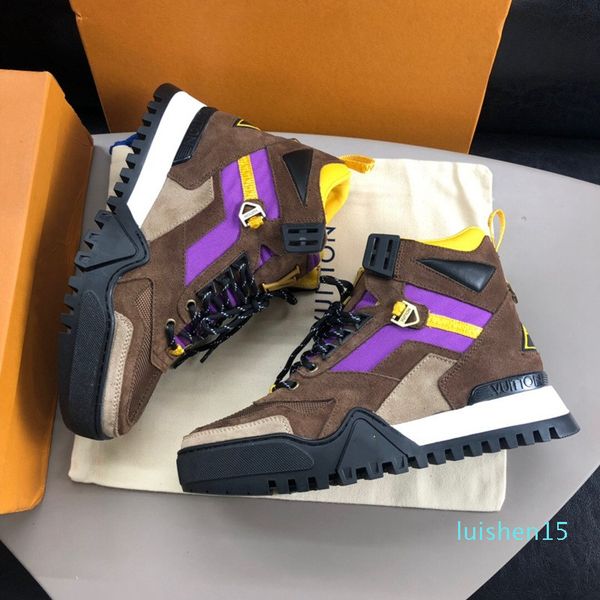 

2020 new luxury designer mens shoes brand fashion hiking sneaker men trainers des chaussures men designer trainer luxury high sneakers l15, Black