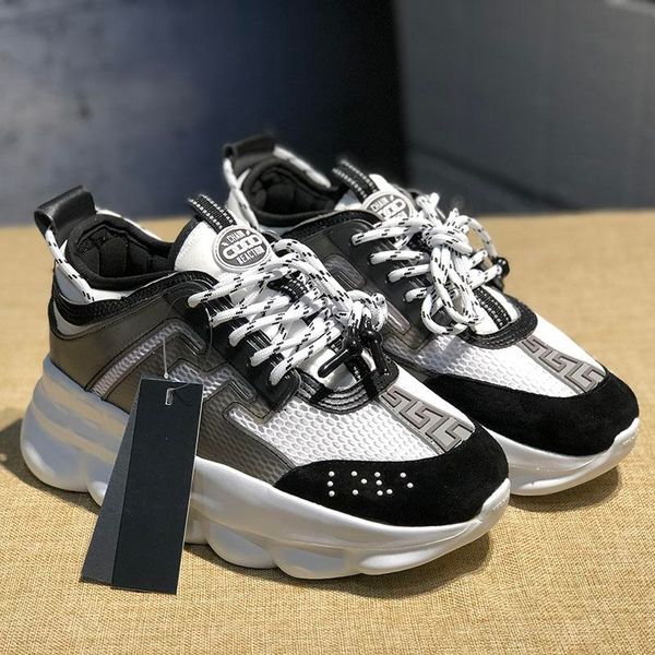 

New arrival 2019 men women hoe chain reaction luxury di trict medu a lux link embo ed ole ca ual hoe ver ace trainer, Black