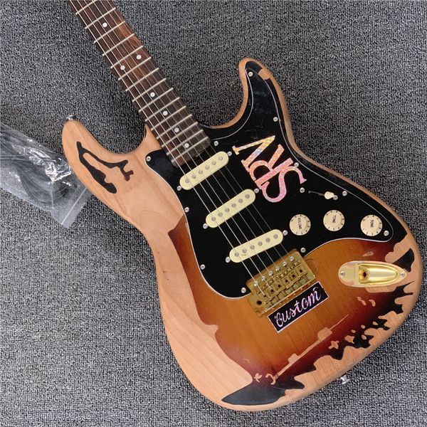 

relic-electric guitar, srv style,alder body with maple neck,custom electric guitar