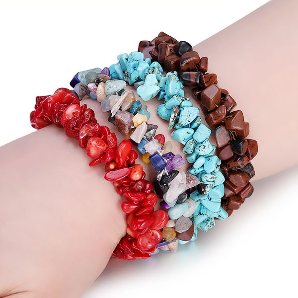 

multicolor handmade crochet natural stone boho bracelet, Black