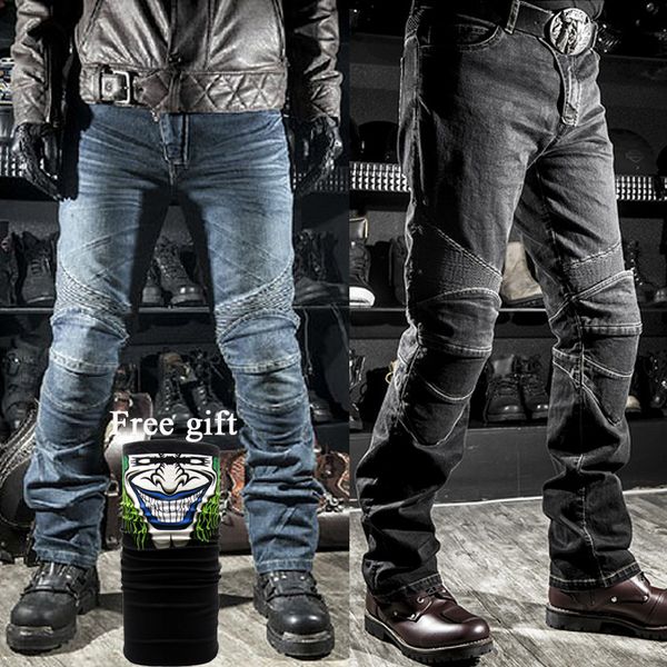 

2019 old cow motorcycle jeans leisure mens pants of locomotive riding motorcycle pants biker denim trousers, Black;blue
