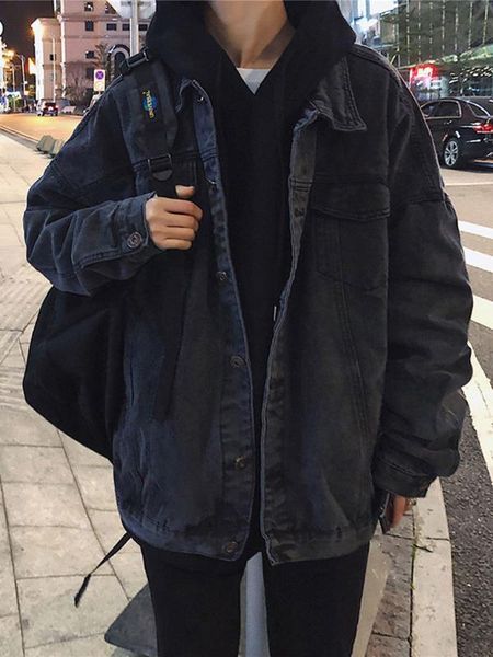 

весной и осенью мужские джинсовые куртки корейской версии тенденция инструменты молодежи hong kong стиль бф рубашки случайные дикие куртки, Black;brown
