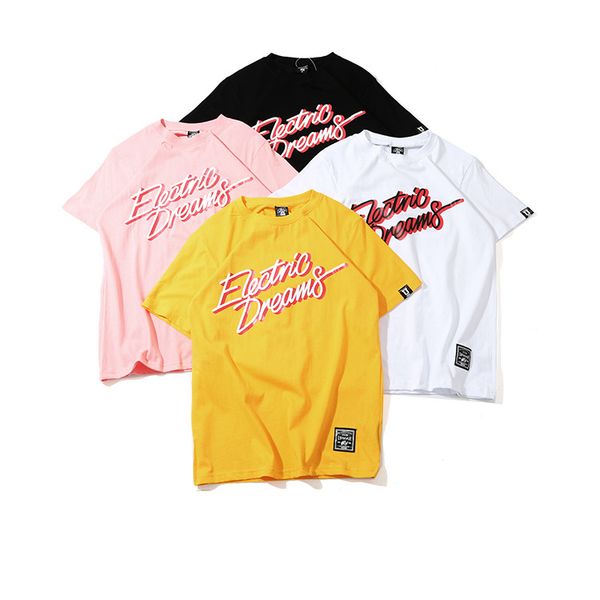 

mens women t-shirts fashion letter print loose t shirts summer street hiphop style tees men women personality large size casual tees, White;black