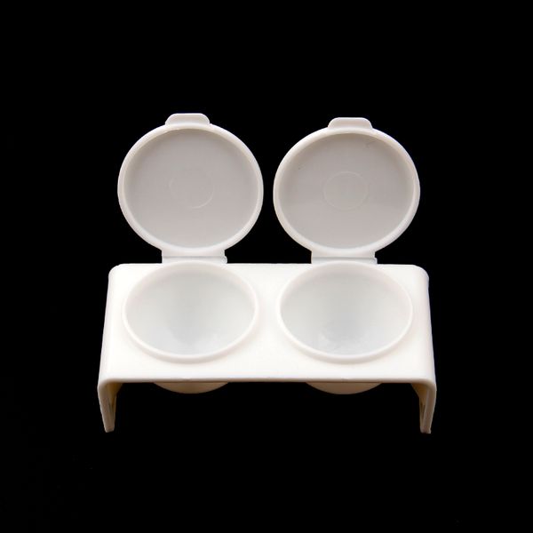 

1pc two-cup seal nail art beauty salons tools accessories plastic clean dual cup engraved crystal liquid crystal glass