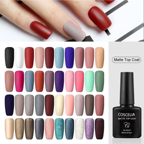 

coscelia matte coat 40 colors nail gel varnish uv gel nail polish all for manicure semi permanent soak off for art, Red;pink