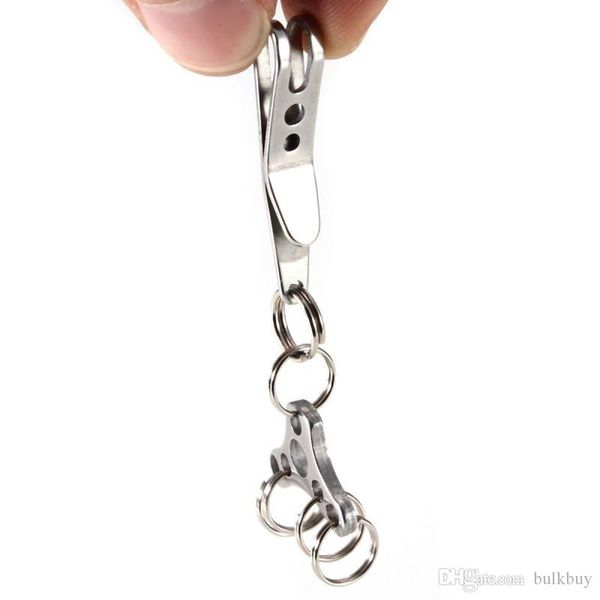 

stainless steel clip+hat buckle set keychain mini key ring camping survival tool outdoor quicklink tool