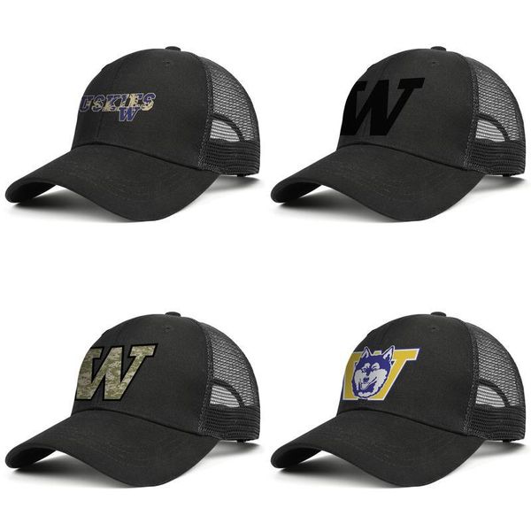 

washington huskies football logo black mens and women trucker cap ball design designer hipster mesh hats coconut tree camouflage core, Blue;gray