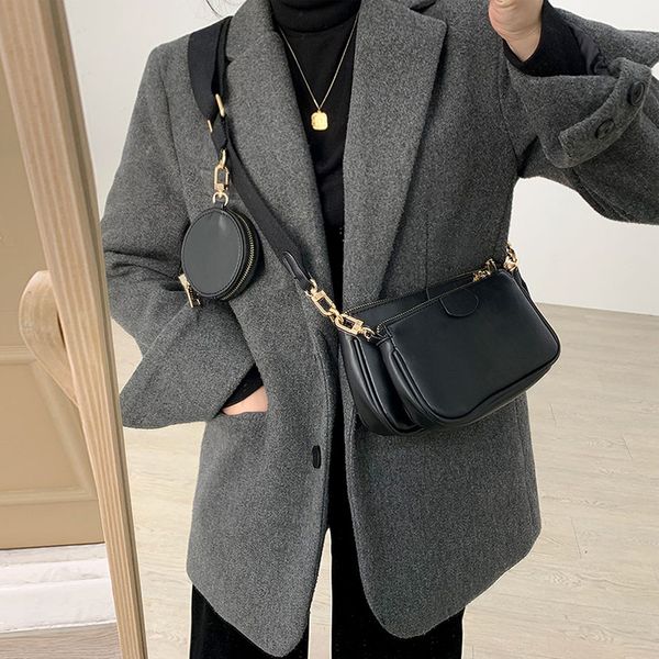 

женщина сумка качества кожа pu новый стиль мода три в одном сумки широкий плеча мешок женский crossbody