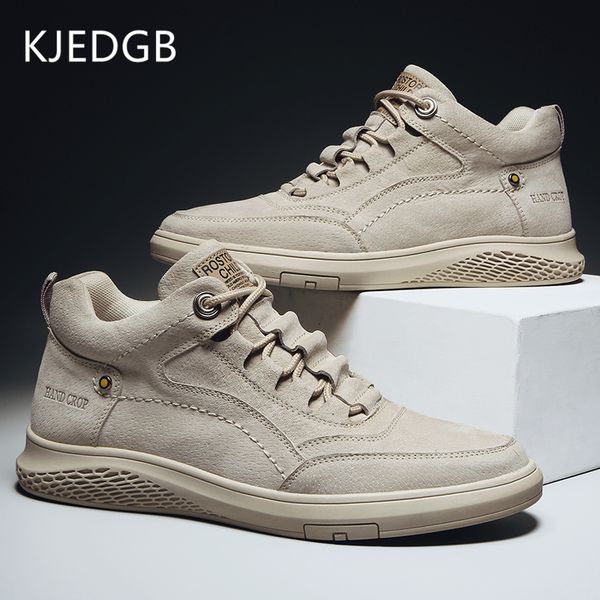 

kjedgb new outdoor high-men's shoes tooling ankle boots lace up solid casual sneakers male shoe footwear dropshipping, Black