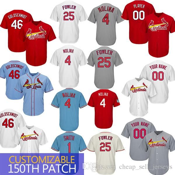 

46 Paul Goldschmidt St. Louis Baseball Jerseys Cardinals 4 Yadier Molina 1 Ozzie Smith 25 Dexter Fowler cheap Customizable