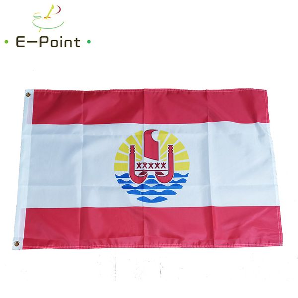 Bandiera della Polinesia francese Tahiti Isola Polinesiana 3 * 5ft (90 cm * 150 cm) Banner in poliestere Decorazione bandiera del giardino di casa volante