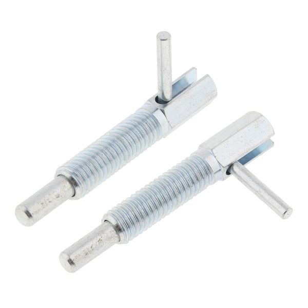 

2pcs carbon steel lock-out type hand retractable indexing plunger w/ l handle m10