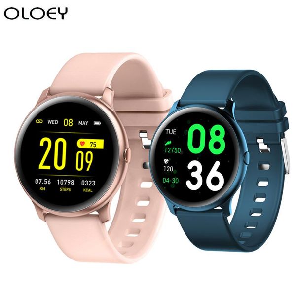 

kw19 super slim metal shell smart sport bracelet with 1.3" round inner screen fitness activity health monitor touch smart watch
