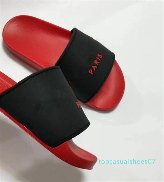 

2020 luxury paris designer sliders mens womens summer rubber sandals beach slide slippers ladies flip flops loafers causal indoor shoes t77, Black