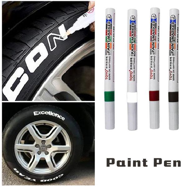 

9 pcs oil car tyre tire tread marker pen black waterproof permanent paint marker cd metallic graffiti pen white