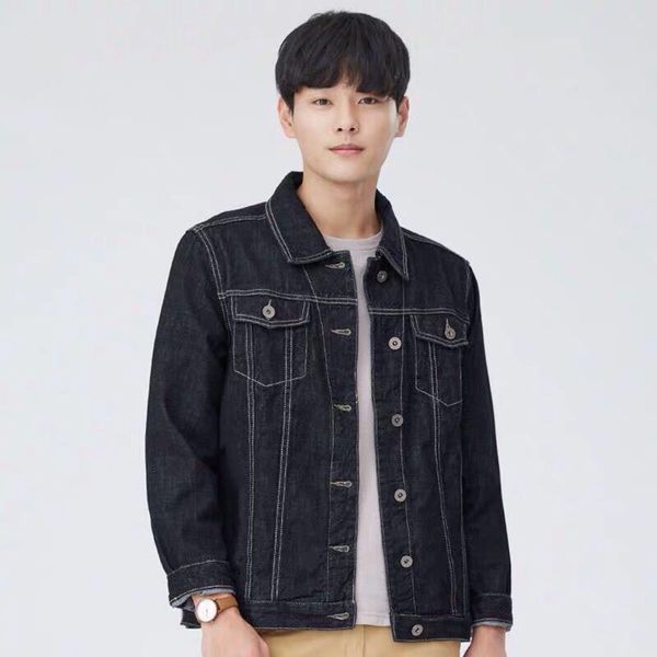 

2019 fashion men's denim jackets vintage ripped coats destroyed slim fit jeans trucker jacket distressed outerwear with holes, Black;brown