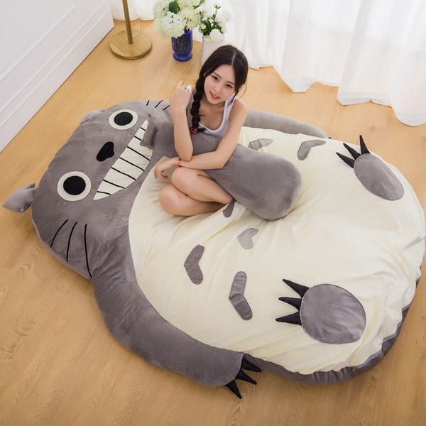 

dorimytrader pop anime totoro sleeping bag soft plush large cartoon bed tatami beanbag mattress kids and adults gift dy61004