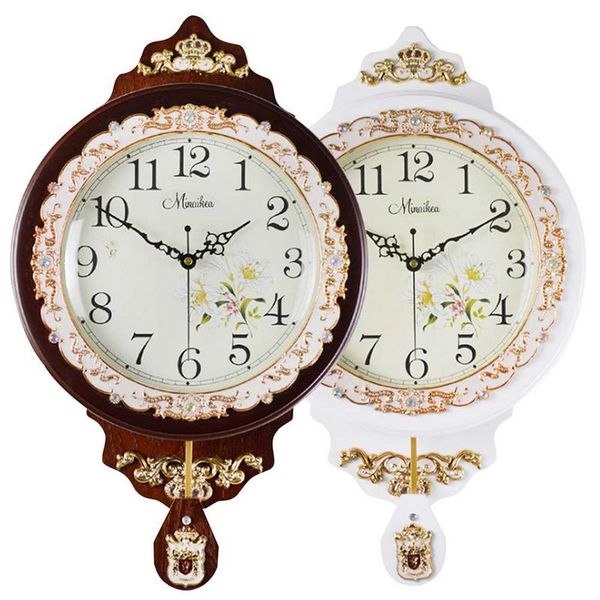 Antique Swing Quartz Wall Clock Large Living Room Silent