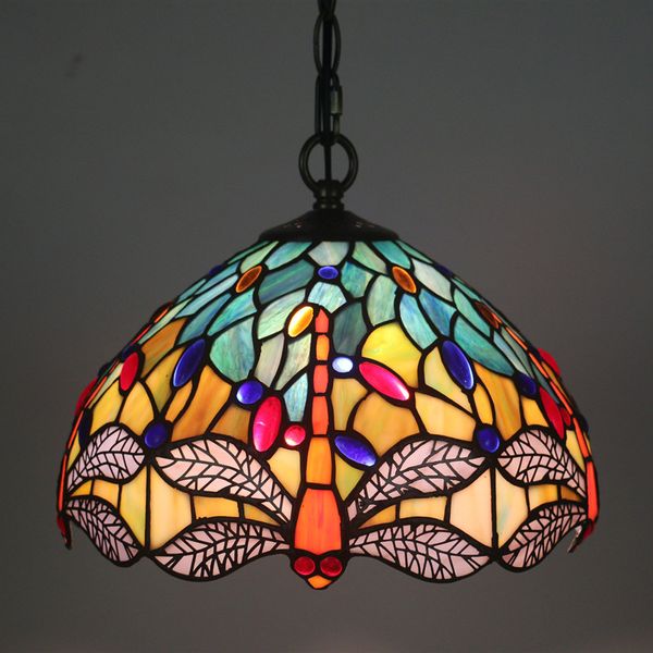 Dragonfly Pendant Lamp European Tiffany Pendant Lighting Vintage
