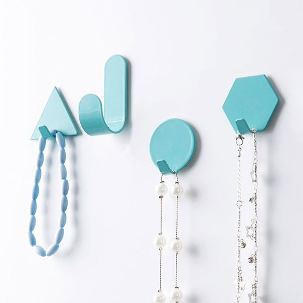 

4pcs/set wall hooks kitchen adhesive hooks coats hat hook wall mounted key hanger bathroom clothes towel holder home decoration