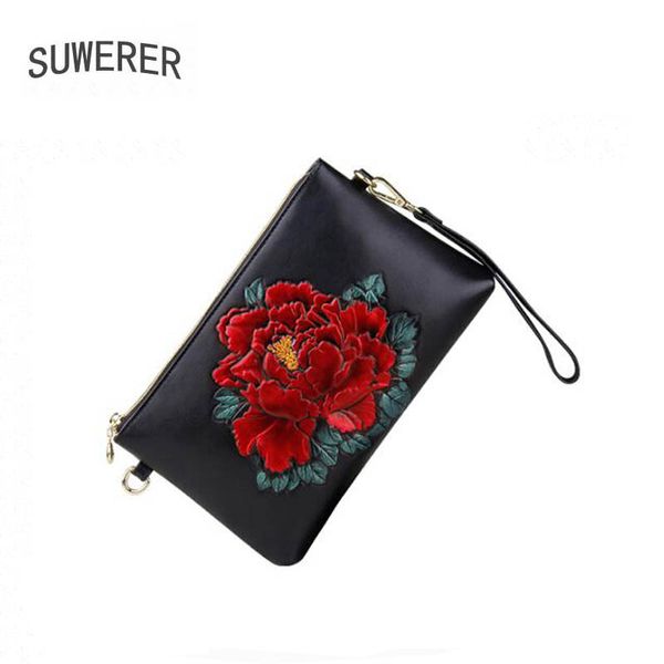 

suwerer 2020 new women genuine leather bag fashion cowhide embossed bag handbags women leather clutch