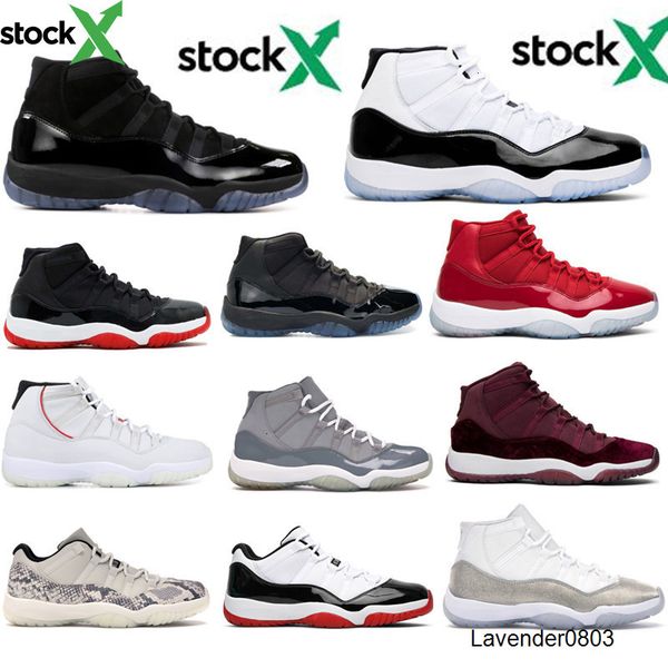 

jumpman corcond bred 2020 11 11s jordon basketball shoes cap and gown space jam heiress black platinum tint men women sneakers us5.5-13
