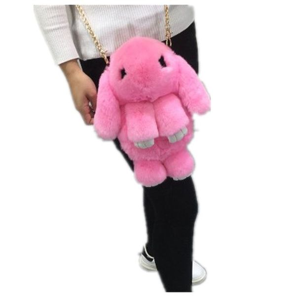 

2020 new ladies plush bag cute rex fur suit dead casual fashion chain messenger bag ladies
