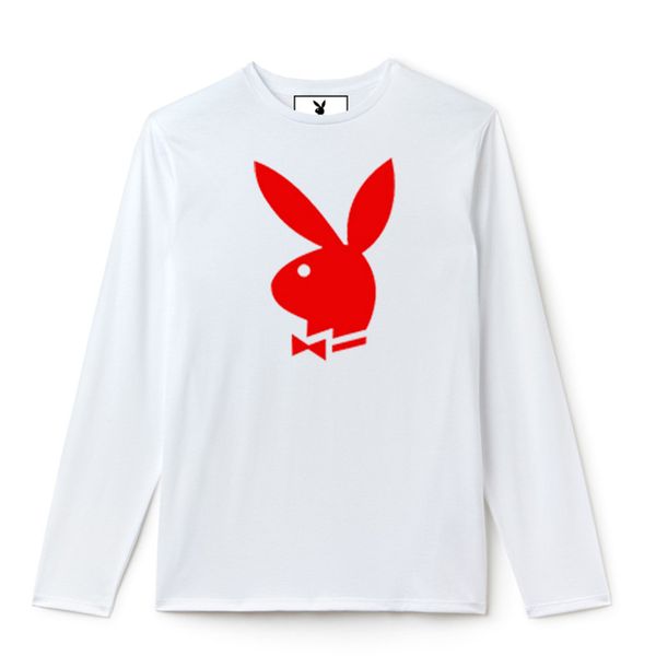 

2019 горячие продажи американский бренд playboy мужчины дизайнер футболки весна осень с длинным рукавом рубашки быстрая сушка хлопок тройник, White;black