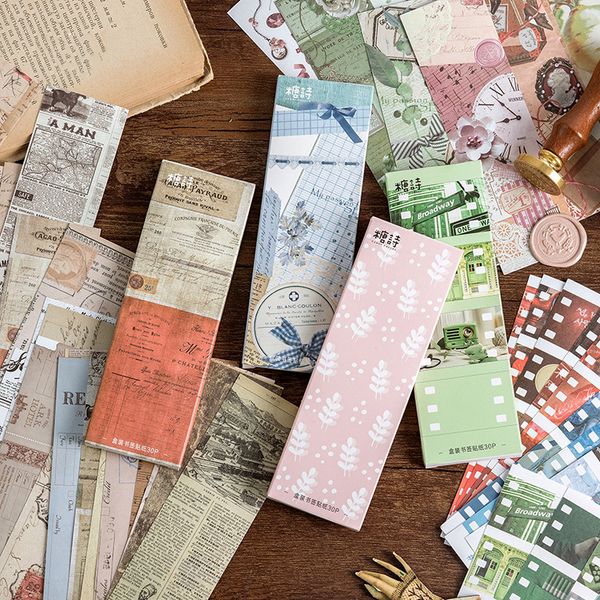 

30pcs/pack retro newspaper color bookmark paper bookmarks vintage page marker stationery school office supplies papeleria sl2207