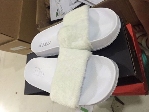 

2020 with shoes original boxes leadcat fenty rihanna shoes women slippers indoor sandals girls fashion scuffs white grey pink black slide