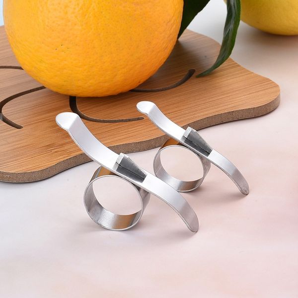 

2pcs/set stainless steel orange peeler finger type lemon grapefruit citrus fruit peel remover kitchen gadget cooking tools
