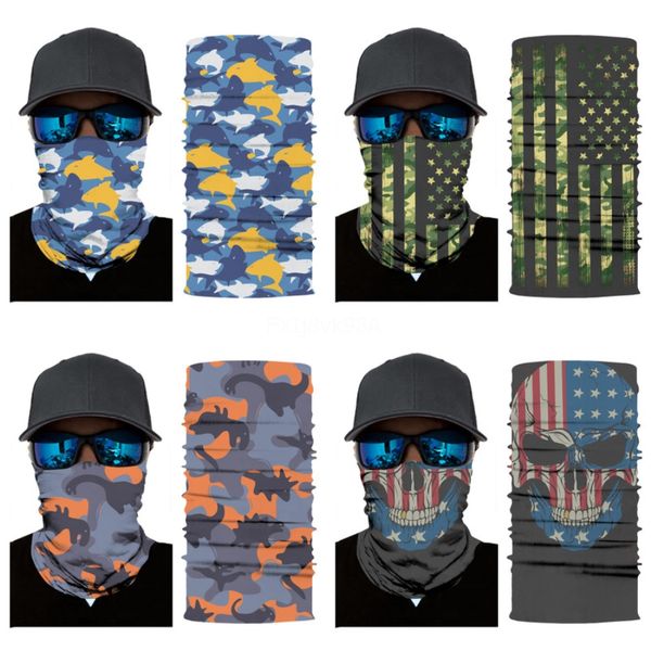 

3d flag seamless magic skull scarf outdoor neck face mask sport fishing cycling hunting hiking bandana tube skull scarf party masks o #71#42, Blue;black