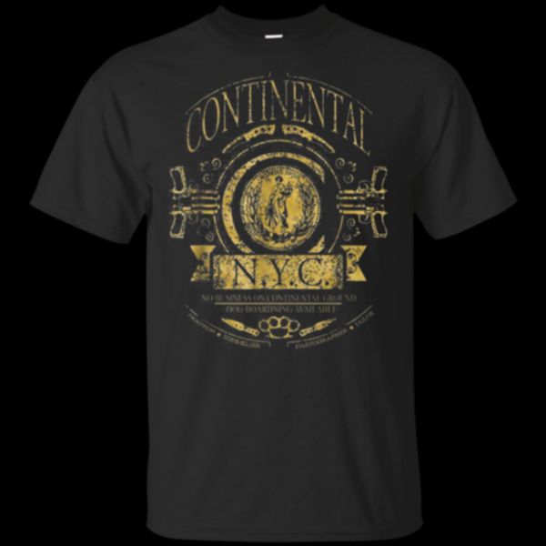 

continental logo assassin john wick movie t-shirt men loose black men t shirts homme tees, White;black