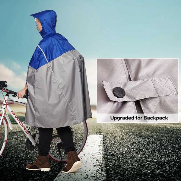 

qian impermeable raincoat women/men outdoor backpack rain poncho cycling climbing hiking travel rain cover reflective design