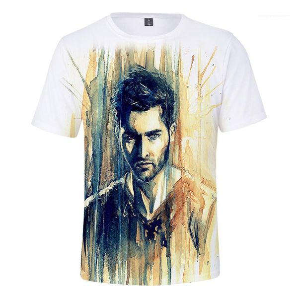 

3d print tshirts crew neck short sleeve fashion homme tees couple clothing teen wolf derekhale mens, White;black