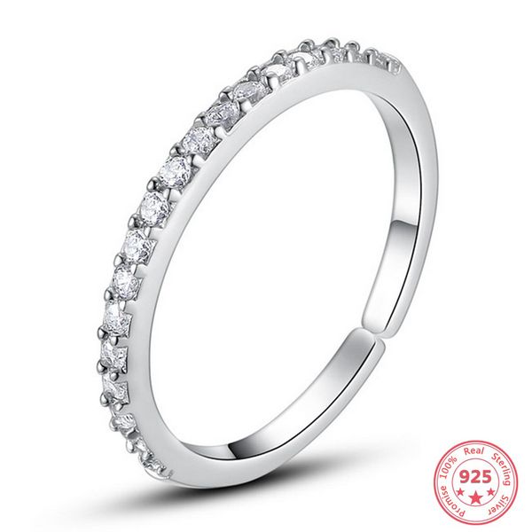 

real 925 sliver diamond open ring for women solid 925 sliver anillos bizuteria wedding fine jewelry whtie z gemstone rings, Golden;silver
