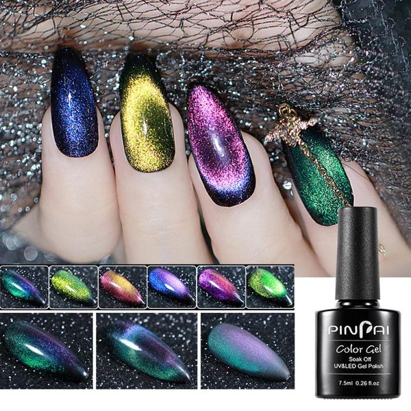 

7.5ml 5d magnetic cat eye gel polish laser starry sky jade shiny bright galaxy cat eye effect uv gel nail nail art varnish, Red;pink