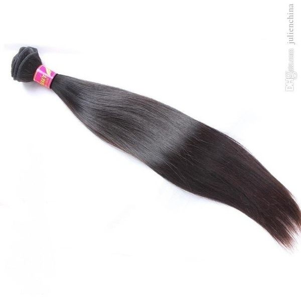 Fasci di capelli lisci Estensioni del tessuto dei capelli umani vergini non trattati 1 pezzo Nero naturale Trama forte setosa Collezione Super Girl Bella Hair Extensions Store