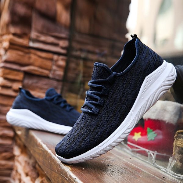 

mens sneakers breathable lightweight comfortable shoes man casual sport summer footwear fashion size 39-45, Black